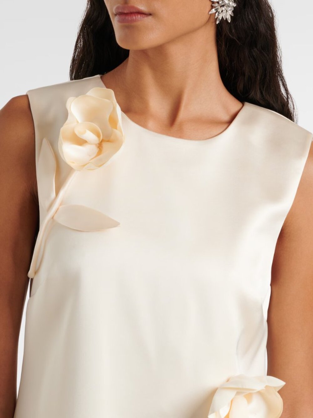 Self-Portrait Flower Satin Mini Dress - NWT US SIZE 6 - Picture 4 of 8